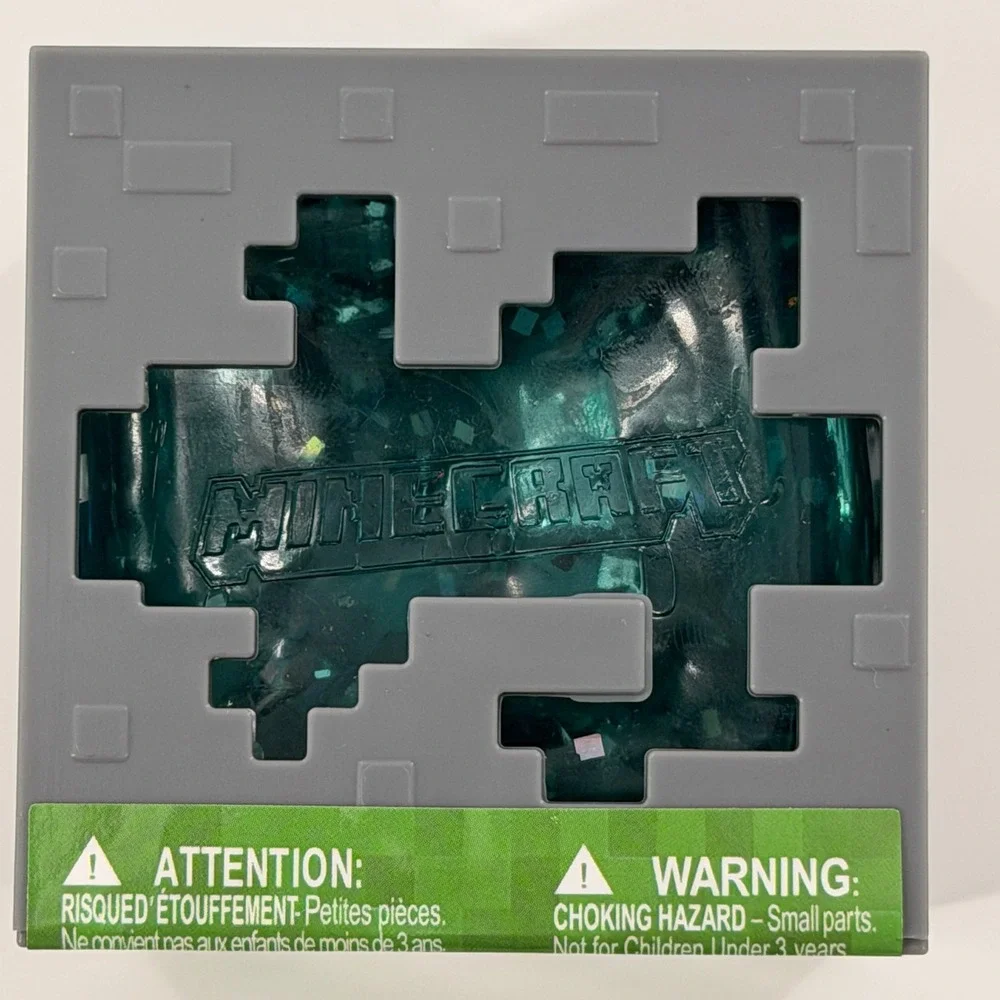 Minecraft Jelly Cube Toy Kids OS Gray Green Squishy Sensory Block NWT